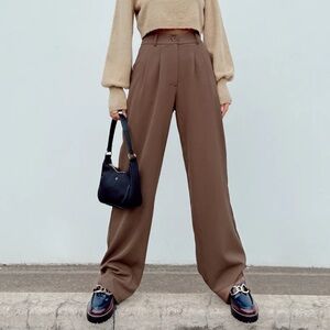 Princess Polly Brown Wide-Leg Pants